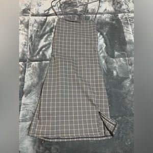Garage plaid dress | small | grey